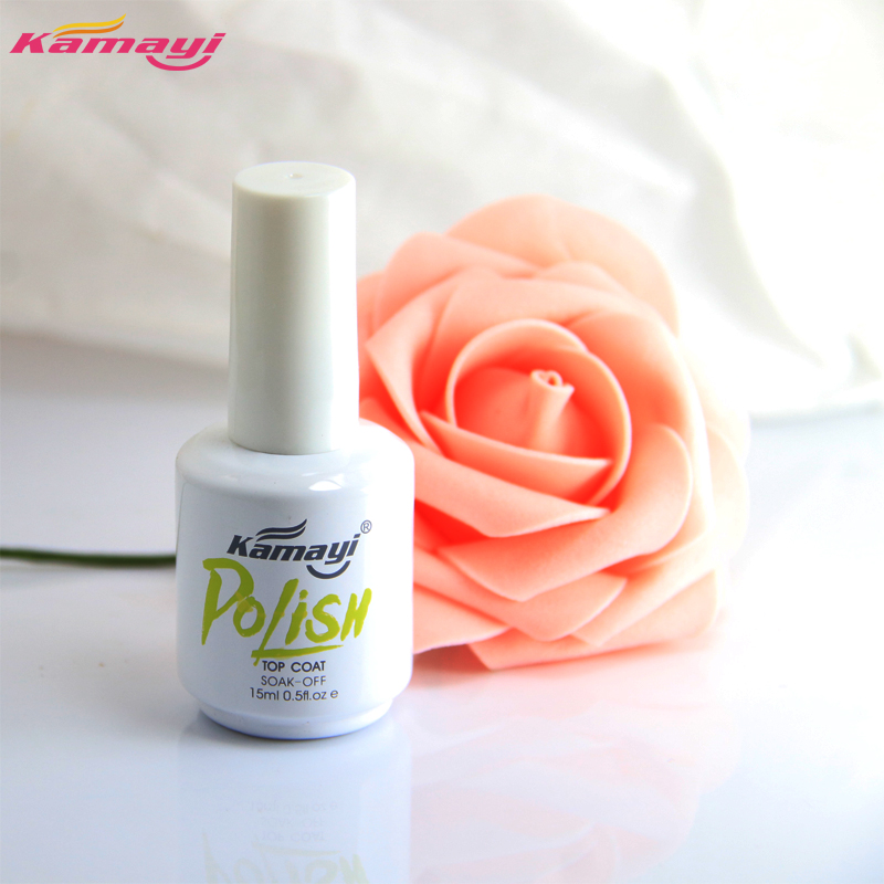 2019 nou 15 ml Kamayi temperat cu luciu înalt, de lungă durată, fără ștergare topcoat gel de unghii labe soak off uv gel privat eticheta mea