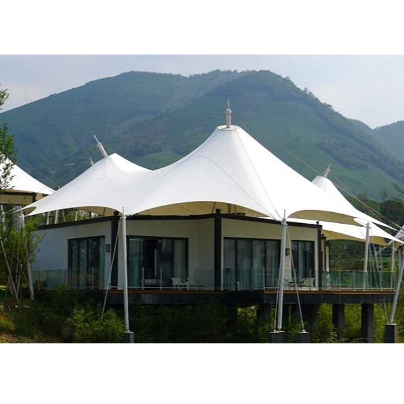 Prefab 2 Case Persoane China Glamping Resort de lux Hotel Tent Resort cu baie și decorațiuni interioare