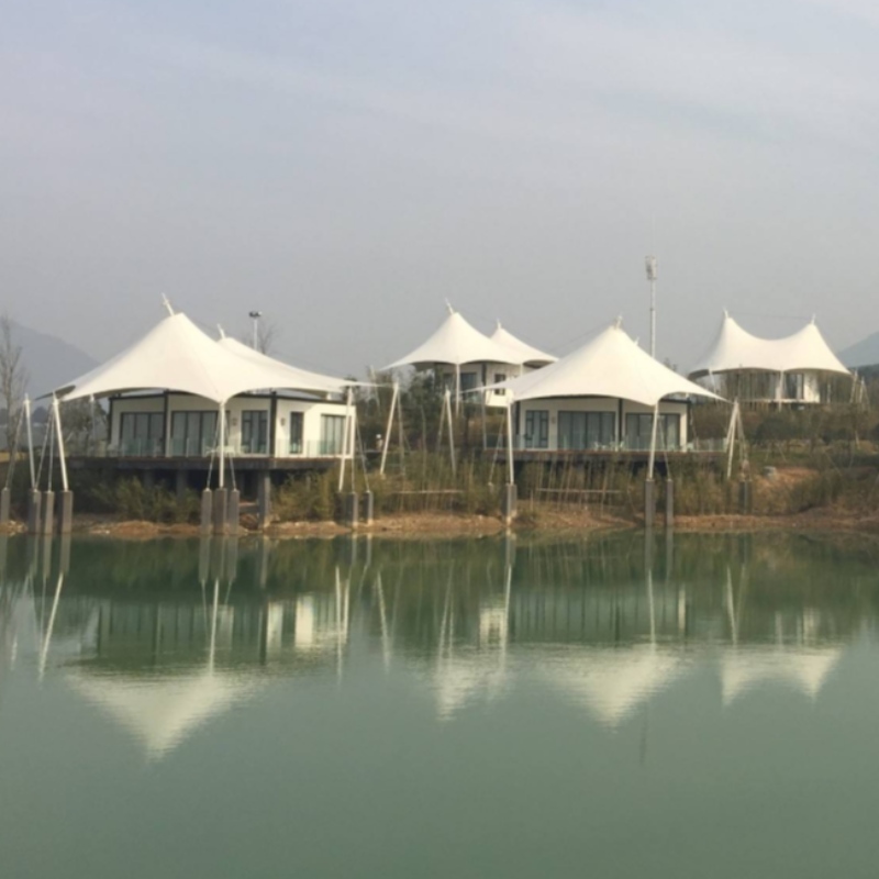 Prefab 2 Case Persoane China Glamping Resort de lux Hotel Tent Resort cu baie și decorațiuni interioare