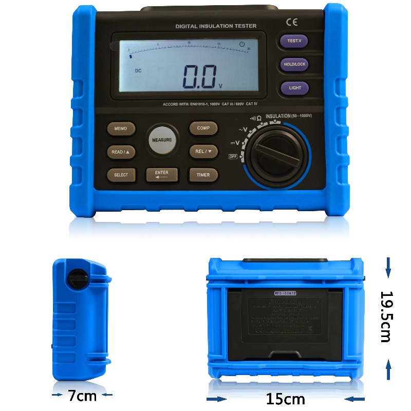 Tester digital de rezistență la izolarea Megohmmeter megger Tester de izolație digitală de înaltă tensiune Megger Earth