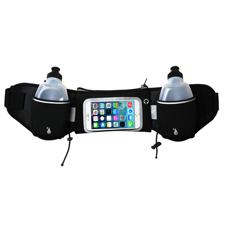 Sport Running Jogging Cylling Belt Waist Pack Pouch + 2 Sac pentru sticle de apă