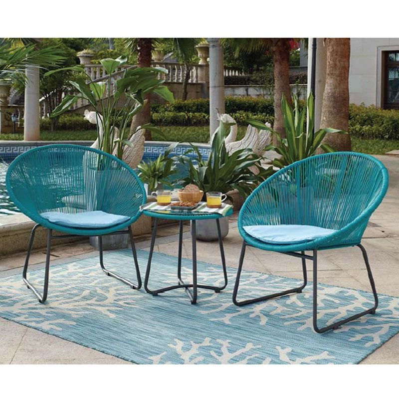 Steel &wicker 3pcs canapea set VV-604