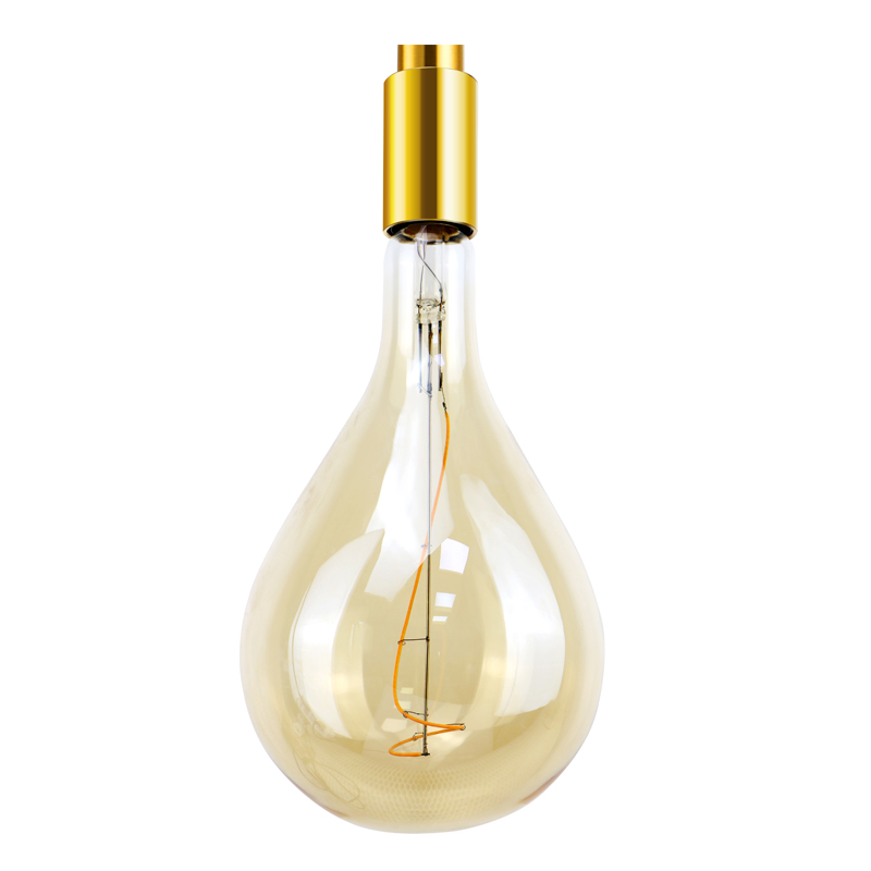 A60 Culoare ambră învelitoare de sticlă 3.5w lumină spiral ă cu filament