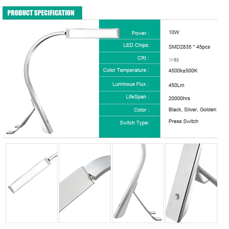 523 Atingerea Diminuării tablei LED Lamp ă Desk Office Lamp Flexible metal cu depozite peste mări