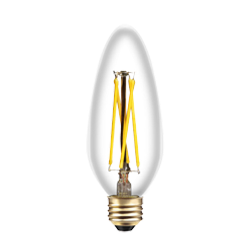 C35 Lumânări moi cu filament limpede şi mici dimensiuni, lamp ă albă caldă