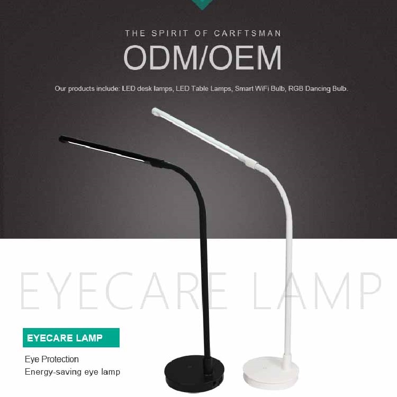 518 LED Desk Lamp ă Black table Light Metal LED Reading Light with Flexible Gooseneck Eye Grie Daylight