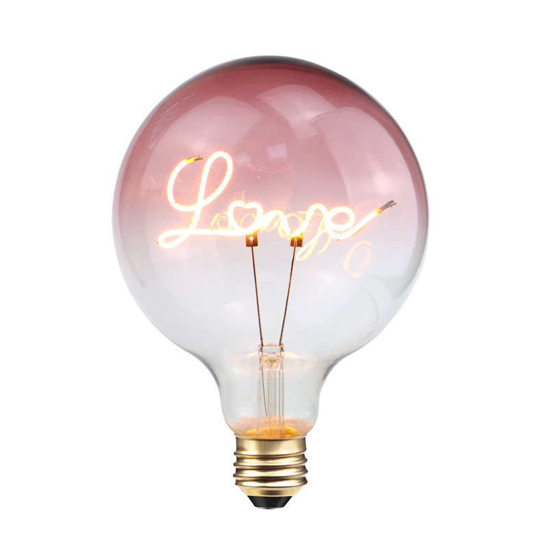 G125 Gradient de dragoste roz 4w 200lumen DIY bulb moale cu filament
