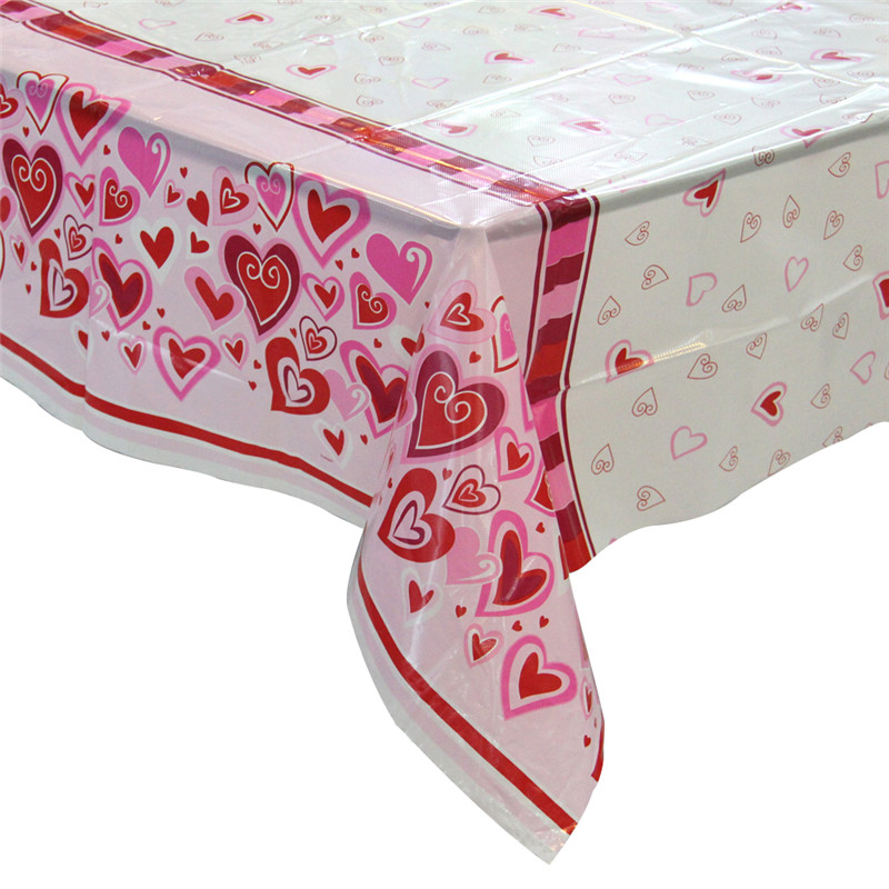 Valentine's Day Plastic Party Tablets Disposable and rectangular Tablebede