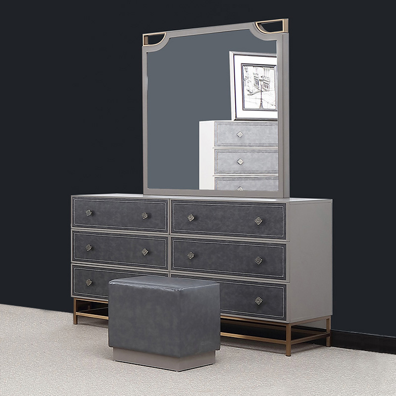 Mobilier dormitor decorativ PU cu bază metalică