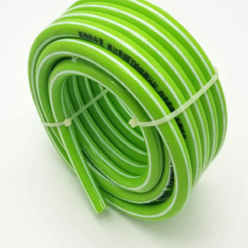 Furtun de apă de grădină din PVC din plastic ranforsat, împletit din fibre flexibile