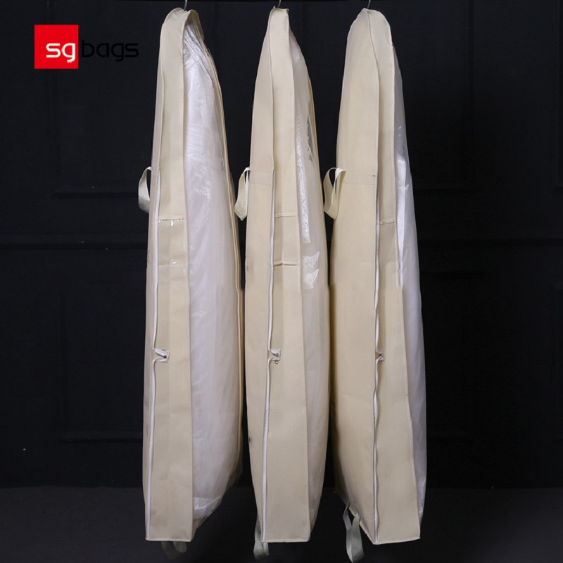 SGW05 Vânzare la cald, nețesută pliabilă, rochie de mireasă, acoperire geantă pentru rochie