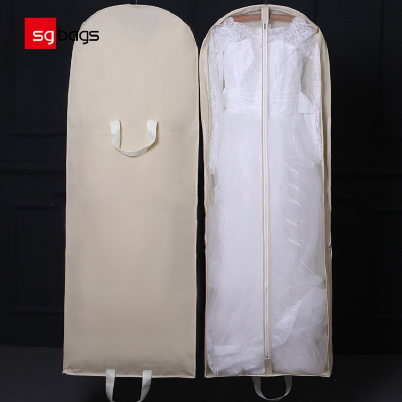 SGW05 Vânzare la cald, nețesută pliabilă, rochie de mireasă, acoperire geantă pentru rochie