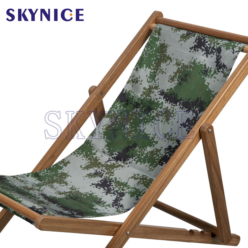 Fabrica Hot Sale Wooden Canvas Folding Reclining Beach Chair