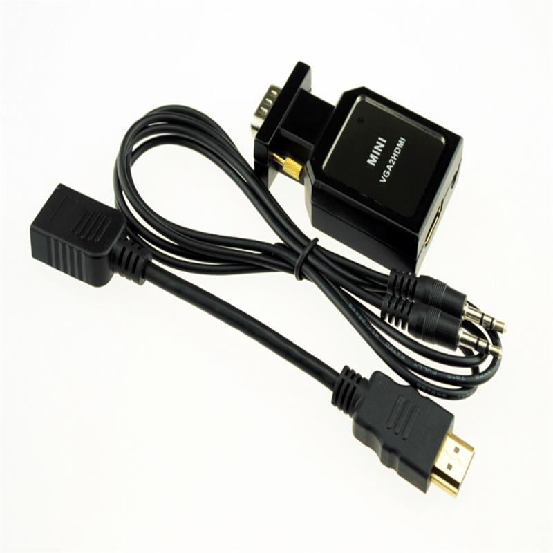 Carcasă metalică MINI Dimensiune VGA + convertor audio audio la HDMI de 3,5 mm