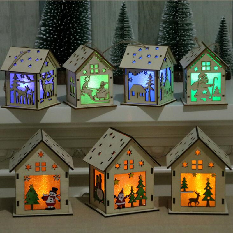 Casă din lemn cu lumini led pentru vânzarea cu ridicata a ambarcațiunilor de Crăciun