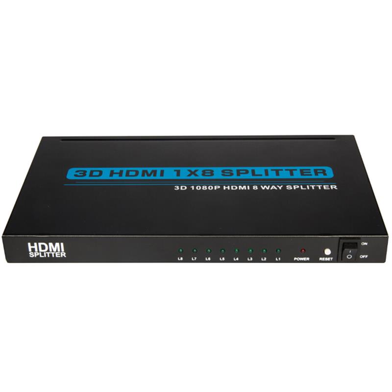 8 porturi HDMI 1x8 Splitter Support 3D Full HD 1080P
