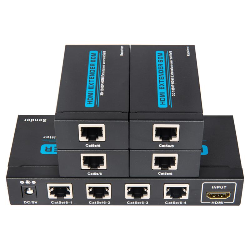 4 porturi HDMI UTP 1x4 Splitter over Cat5e single / 6 Cu 4 receptoare de până la 60m