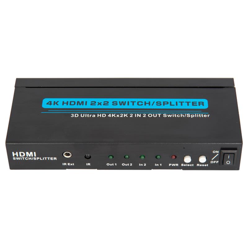 4K / 30Hz HDMI 2x2 Switcher / Splitter Support 3D Ultra HD 4Kx2K / 30Hz