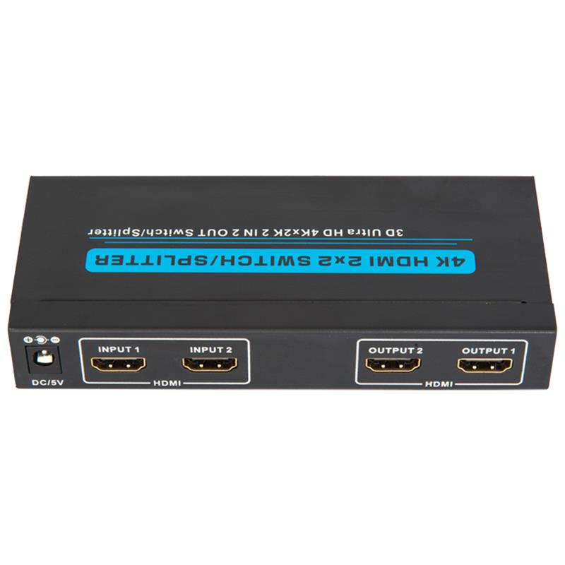 4K / 30Hz HDMI 2x2 Switcher / Splitter Support 3D Ultra HD 4Kx2K / 30Hz