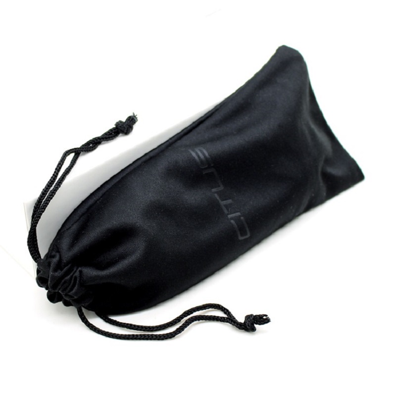 SGS46 Microfibră Logo Soft Sungslases Pouch Bag Black Drawstring Microfibre Eyewlass Bag