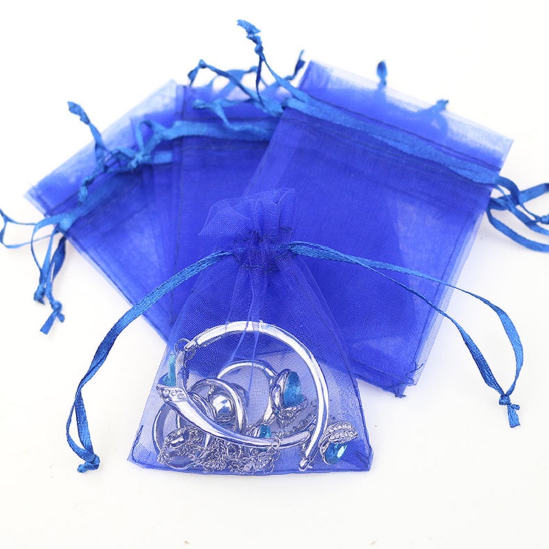 SGS47 Logo personalizat Mică ieftină Organza Bagă de cadou Sac pentru cordon Bijuterii Ambalaj Organza Saci pentru brățară Mărgărit cadou