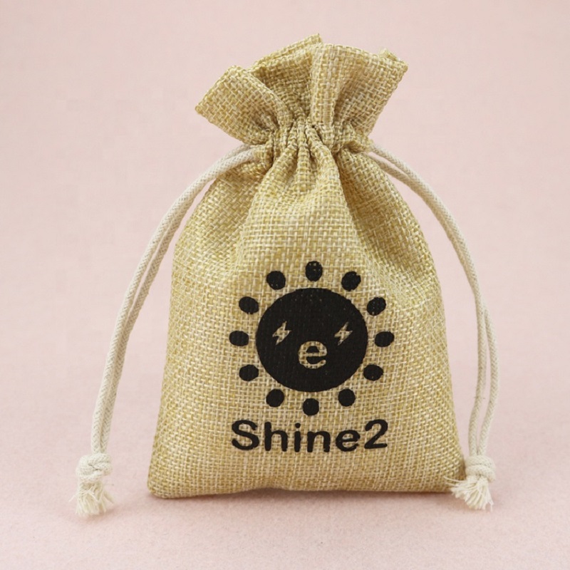 SGS50 Durabilă Mini Linen Burmp de cânepă sac de cadou Sac de sertar sac de ceai Iuta Saci de cafea Eco Juta Geantă cu logo personalizat