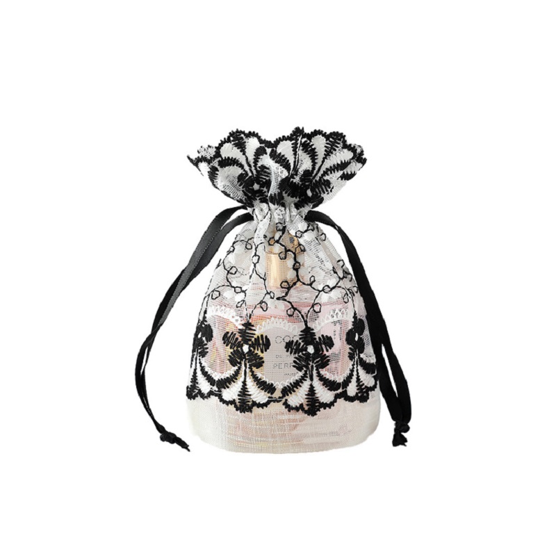 SGS59 Geanta de Craciun Organza Geanta de Craciun cu imprimeu personalizat Sac de ambalare Geanta de sac cu cordon de plasa cu ridicata