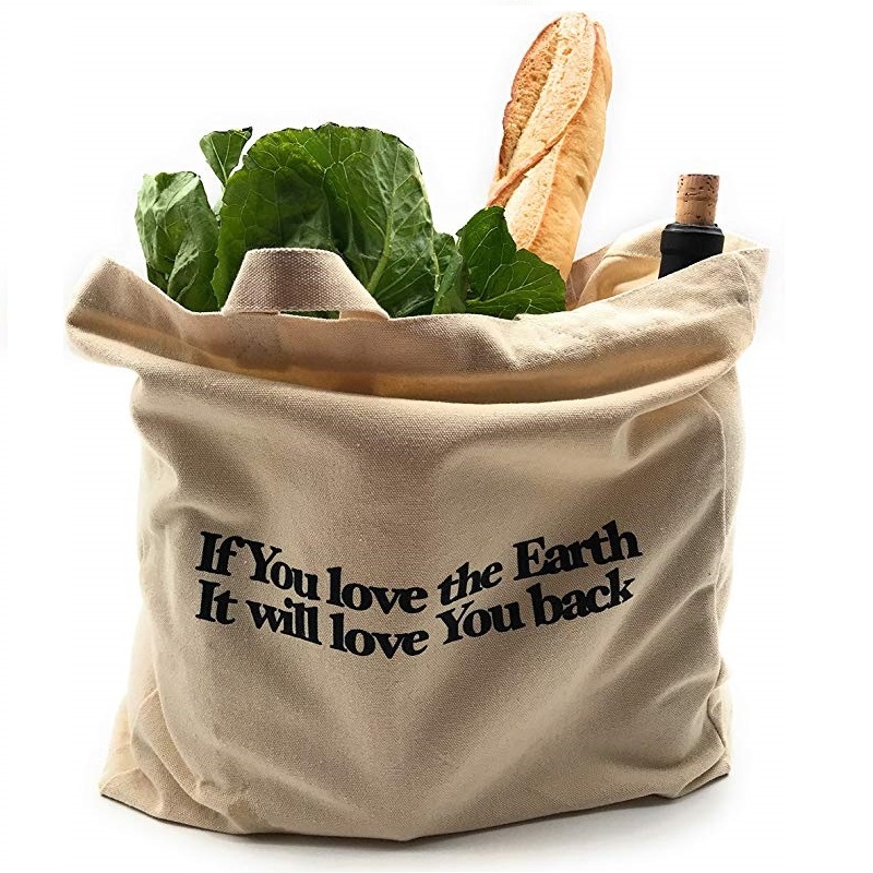 SG64 Transport de fructe grele Transport de legume Sac de bumbac Canvas Tote Bags cu logo tipărit personalizat