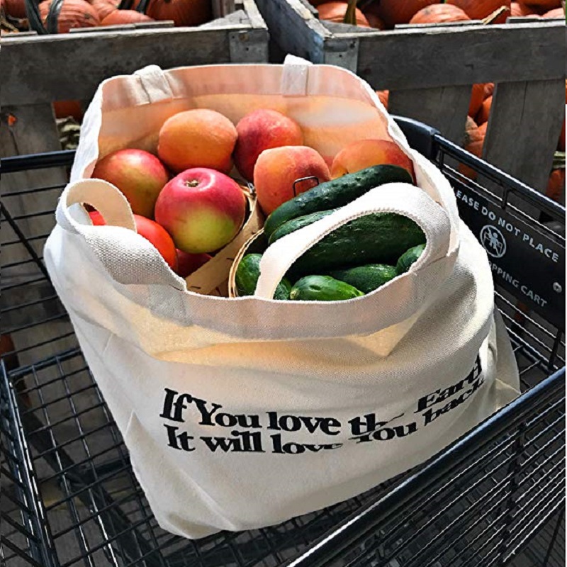 SG64 Transport de fructe grele Transport de legume Sac de bumbac Canvas Tote Bags cu logo tipărit personalizat