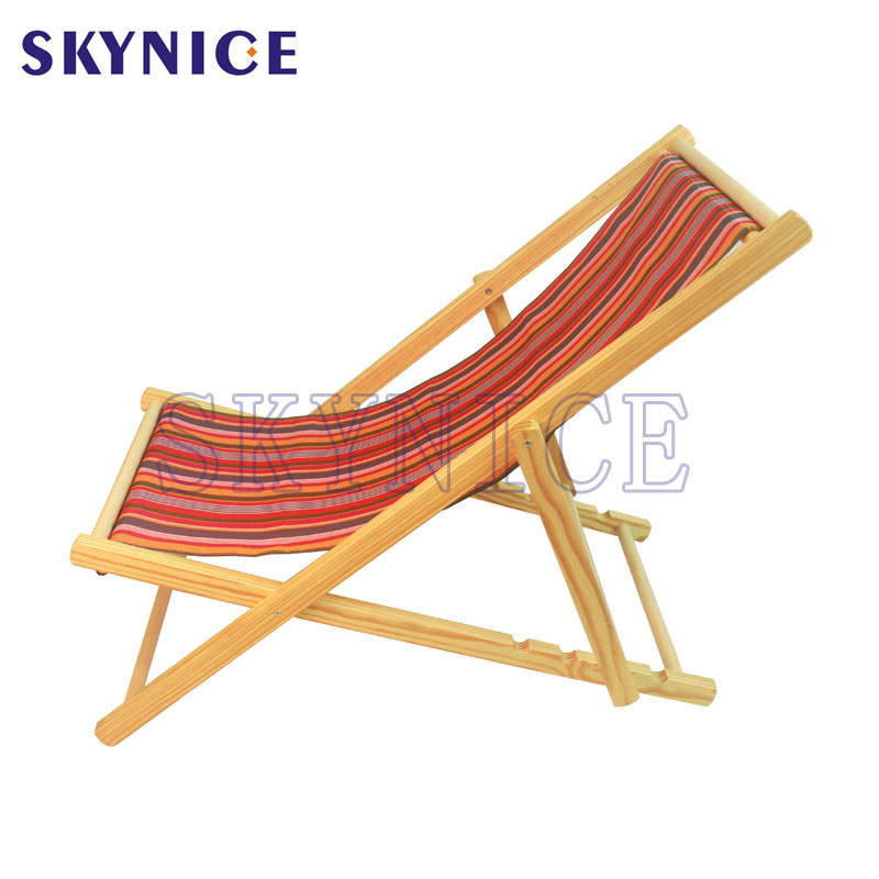 Scaun pliabil în aer liber din lemn cu plajă