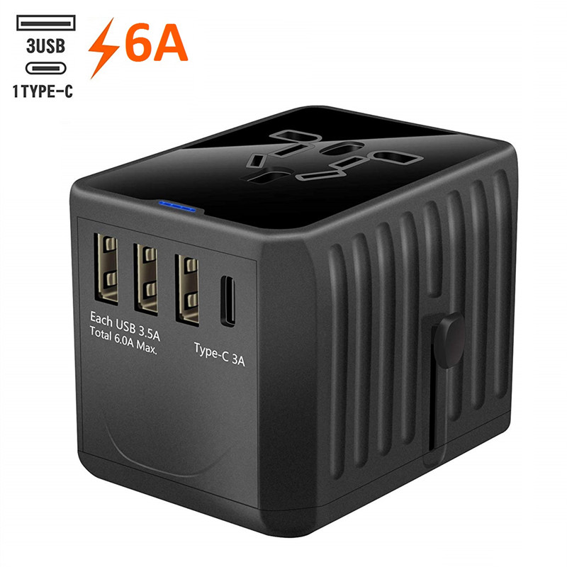 RRTRAVEL International Travel Adapter Universal Power Adapter în întreaga lume în toate 4 USB cu priză electrică perfectă pentru țările europene din SUA, UE, Marea Britanie, AU 160