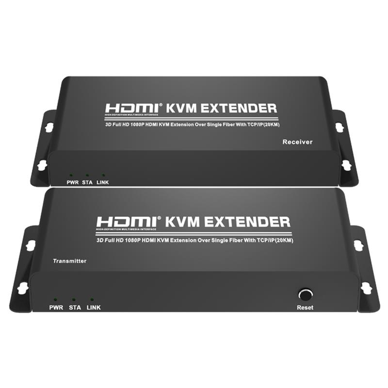 Extensor HDMI KVM pentru o singură fibră cu TCP / IP (20KM) Suport Full HD 1080P