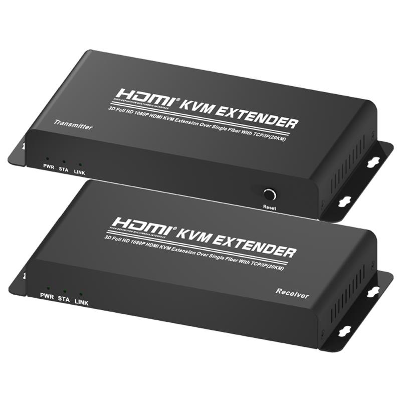 Extensor HDMI KVM pentru o singură fibră cu TCP / IP (20KM) Suport Full HD 1080P