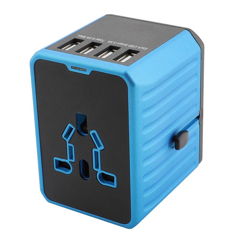 RRRTRAVEL Universal Travel Adaptor, International Power Adaptor, Worldwide Plug Adaptor cu 4 USB Porti, High Speed 4.5A Wall Charger, Toate în One AC Socket pentru SUA UK AUS Europe Asia Phone Laptop