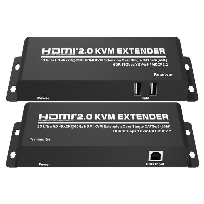 HDMI 2.0 KVM Extender 60m peste unic CAT5e / 6 Suport Ultra HD 4Kx2K @ 60Hz HDCP2.2