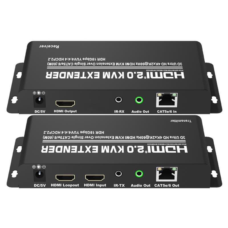 HDMI 2.0 KVM Extender 60m peste unic CAT5e / 6 Suport Ultra HD 4Kx2K @ 60Hz HDCP2.2