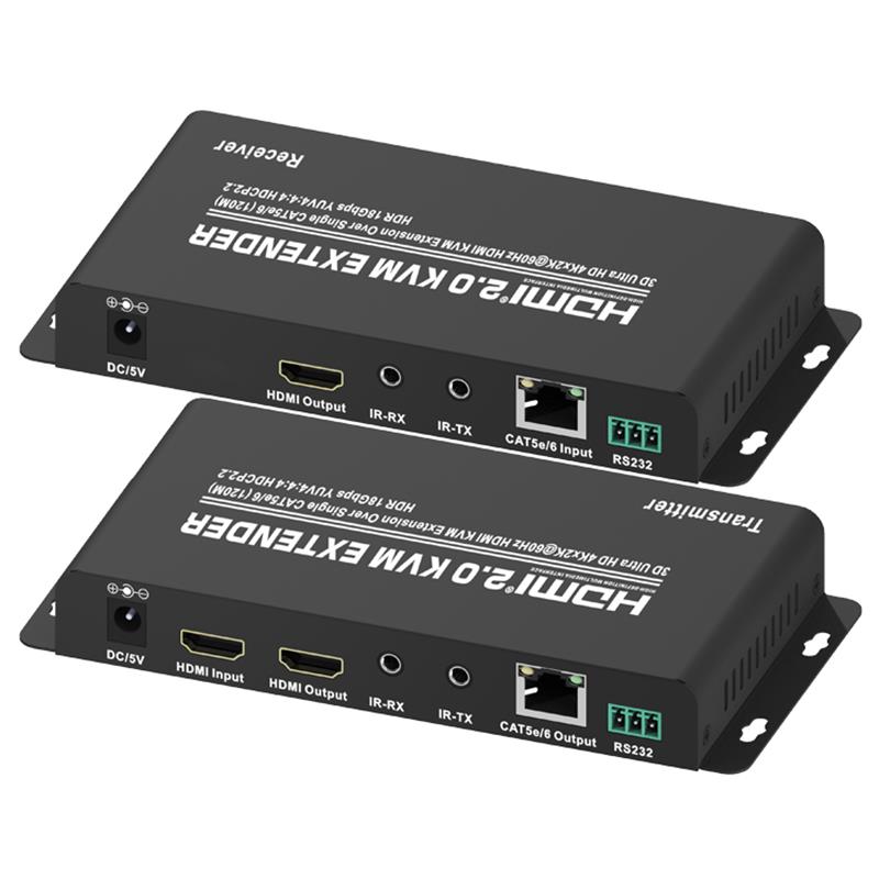 HDMI 2.0 KVM Extender 120m peste unic CAT5e / 6 Suport Ultra HD 4Kx2K @ 60Hz HDCP2.2