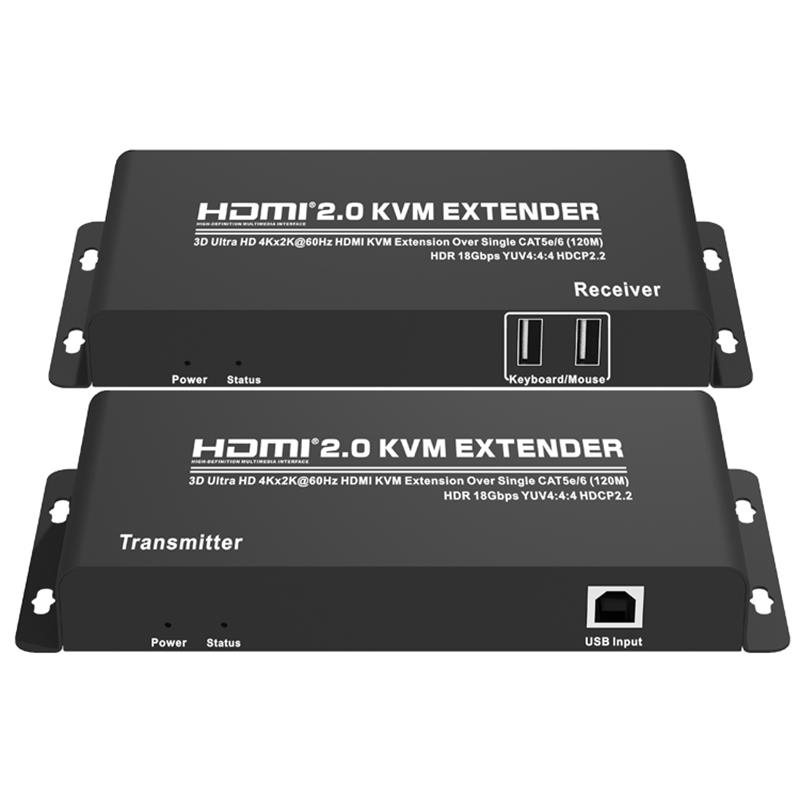 HDMI 2.0 KVM Extender 120m peste unic CAT5e / 6 Suport Ultra HD 4Kx2K @ 60Hz HDCP2.2