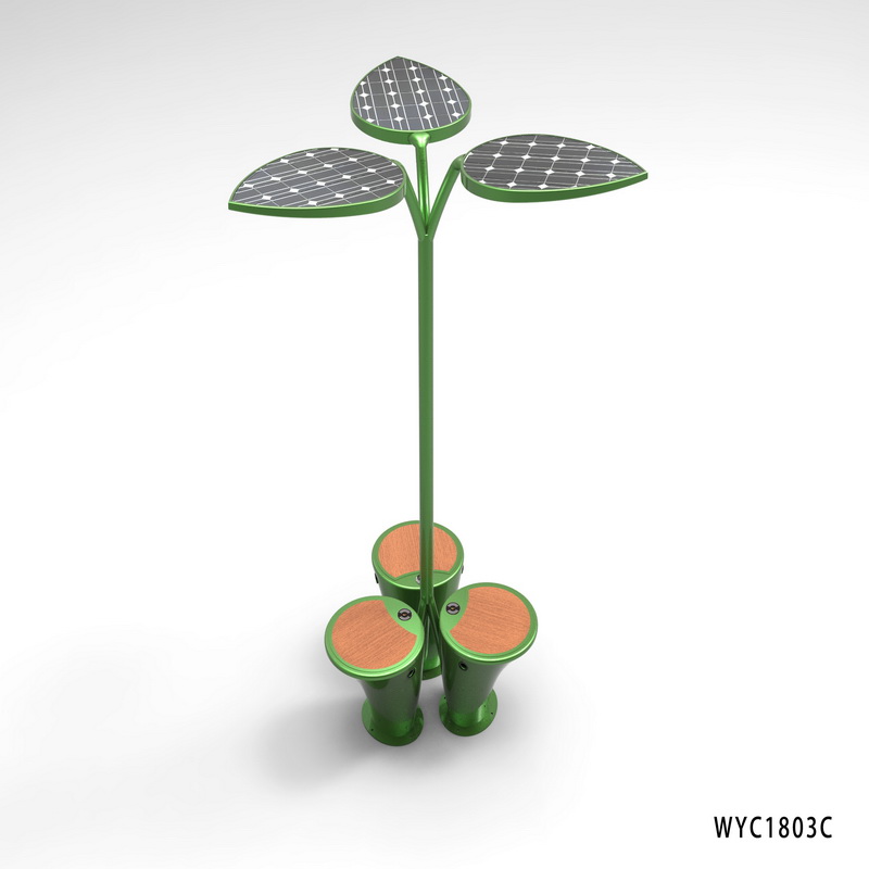 Băncă de exterior de înaltă calitate a energiei solare din oțel zincat