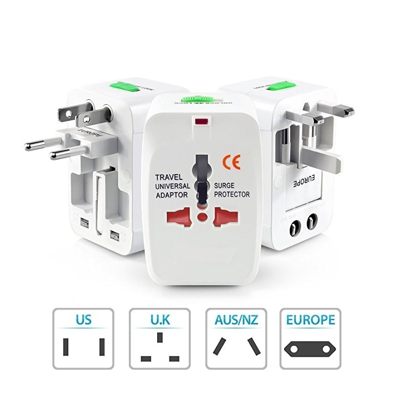 Adaptor de alimentare pentru călătorii la nivel mondial, adaptor universal de călătorie Adaptor pentru priza de alimentare pentru SUA UE Marea Britanie AUS Laptop pentru telefoane mobile Acoperă peste 150 de țări