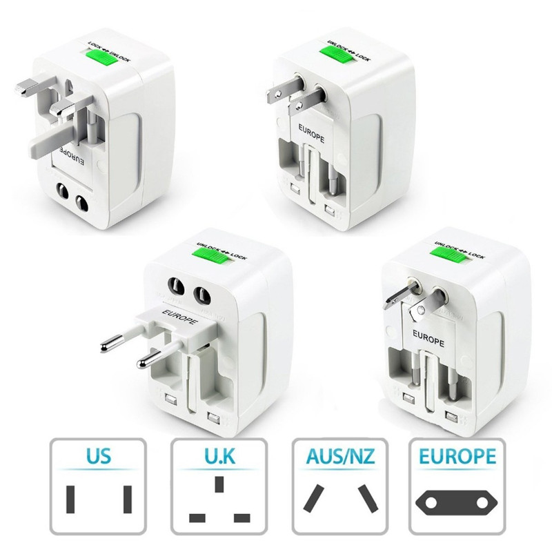 Adaptor de alimentare pentru călătorii la nivel mondial, adaptor universal de călătorie Adaptor pentru priza de alimentare pentru SUA UE Marea Britanie AUS Laptop pentru telefoane mobile Acoperă peste 150 de țări