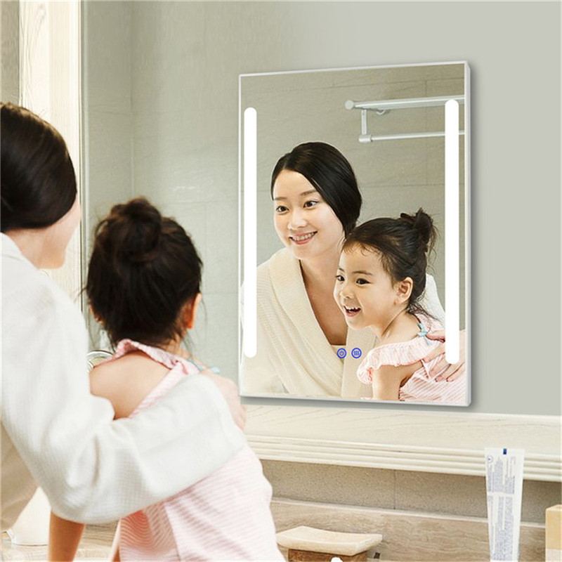 Heat Fog Free Wall Montat Baia LED Mirror cu trei culori Lumina pentru Accesorii de baie