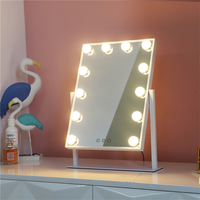 Tabelul 360 Grad Rotation a aprins Bulbs Bedroom condus vanitate fata Hollywood machiaj oglinda