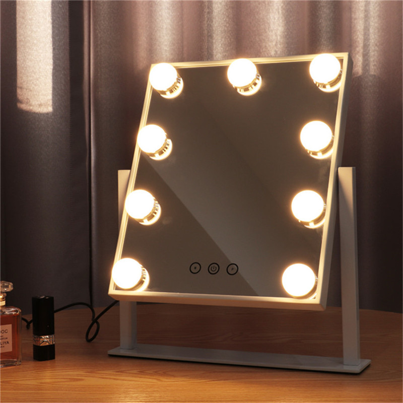 Touch Control Dimmable Brightness 360 Rotting Vanity Make Hollywood Mirror cu 12 LED Bulbs