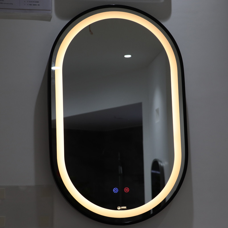 Fabrica New Style Led Lighted Black Wall Mounted Led Baia Mirror