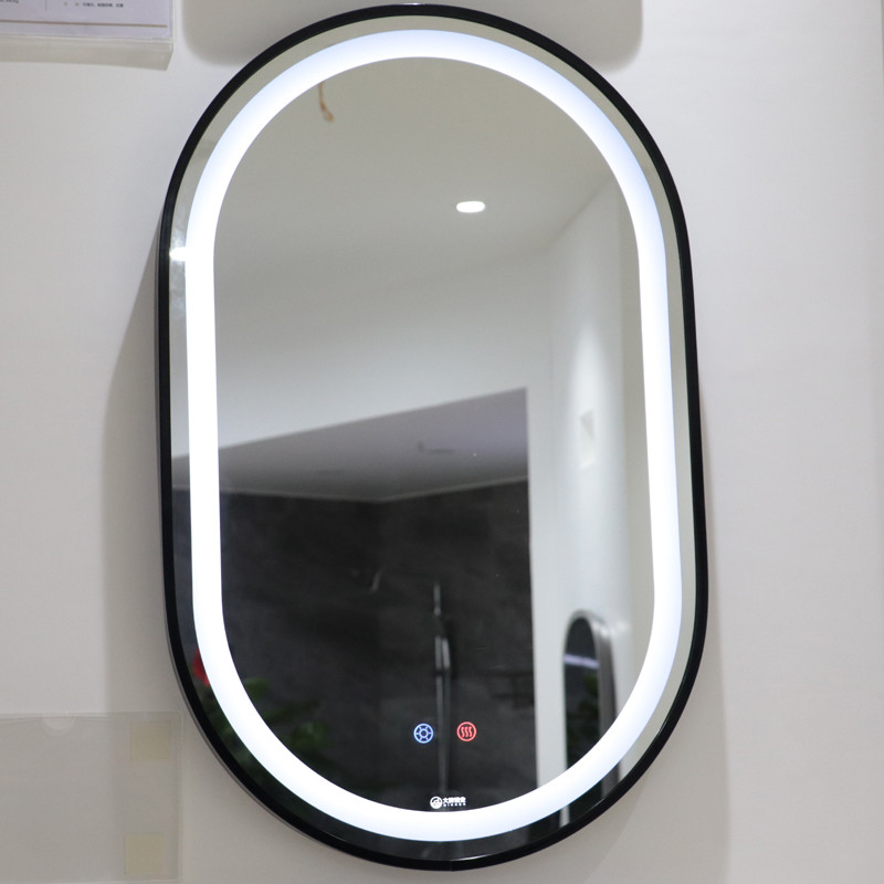 Fabrica New Style Led Lighted Black Wall Mounted Led Baia Mirror