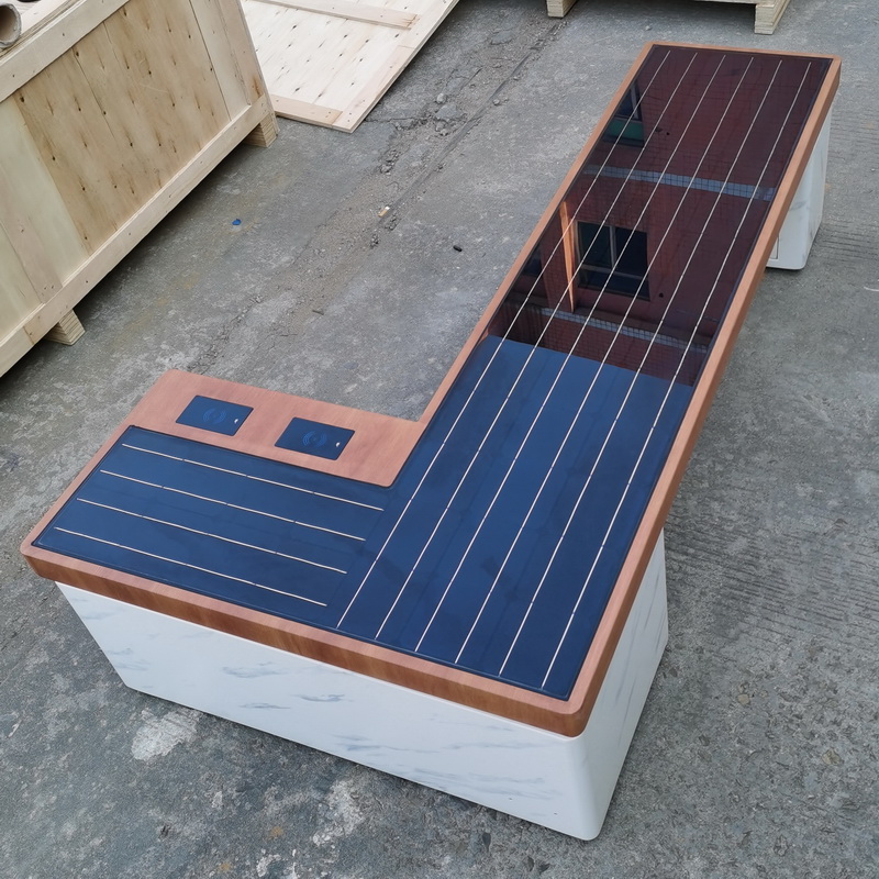 Bănci solare inteligente de economisire a energiei pentru culori calde personalizate pentru parcare