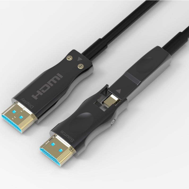 Cel mai bun preț HDMI 2.0 Tip A până la D partea sursă Detachable AOC fibră optică cablu 15m lungime