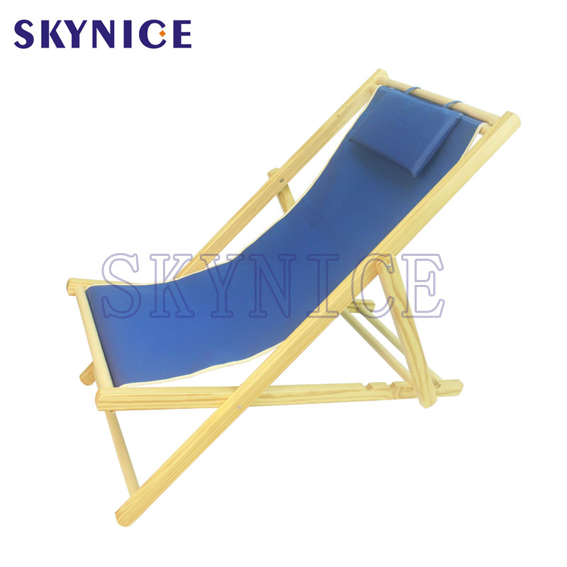 Scaun pliabil reglabil din lemn plajă
