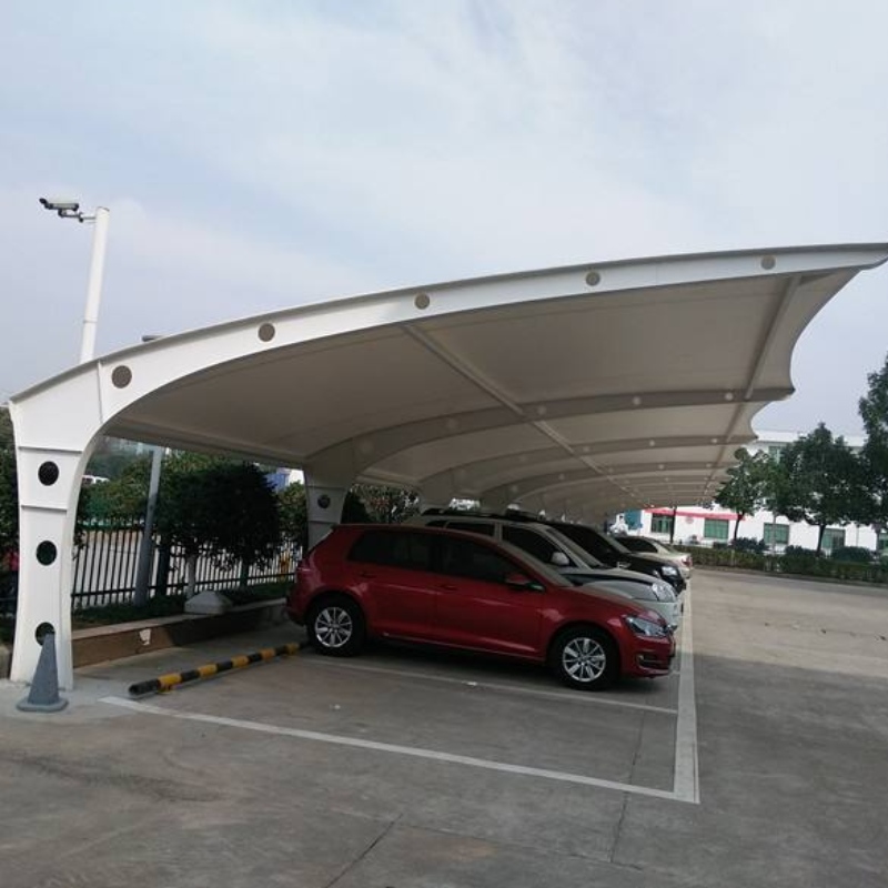 Cadru de oțel prefabricat 10 spațiu de parcare auto cort de umbră de vânzare
